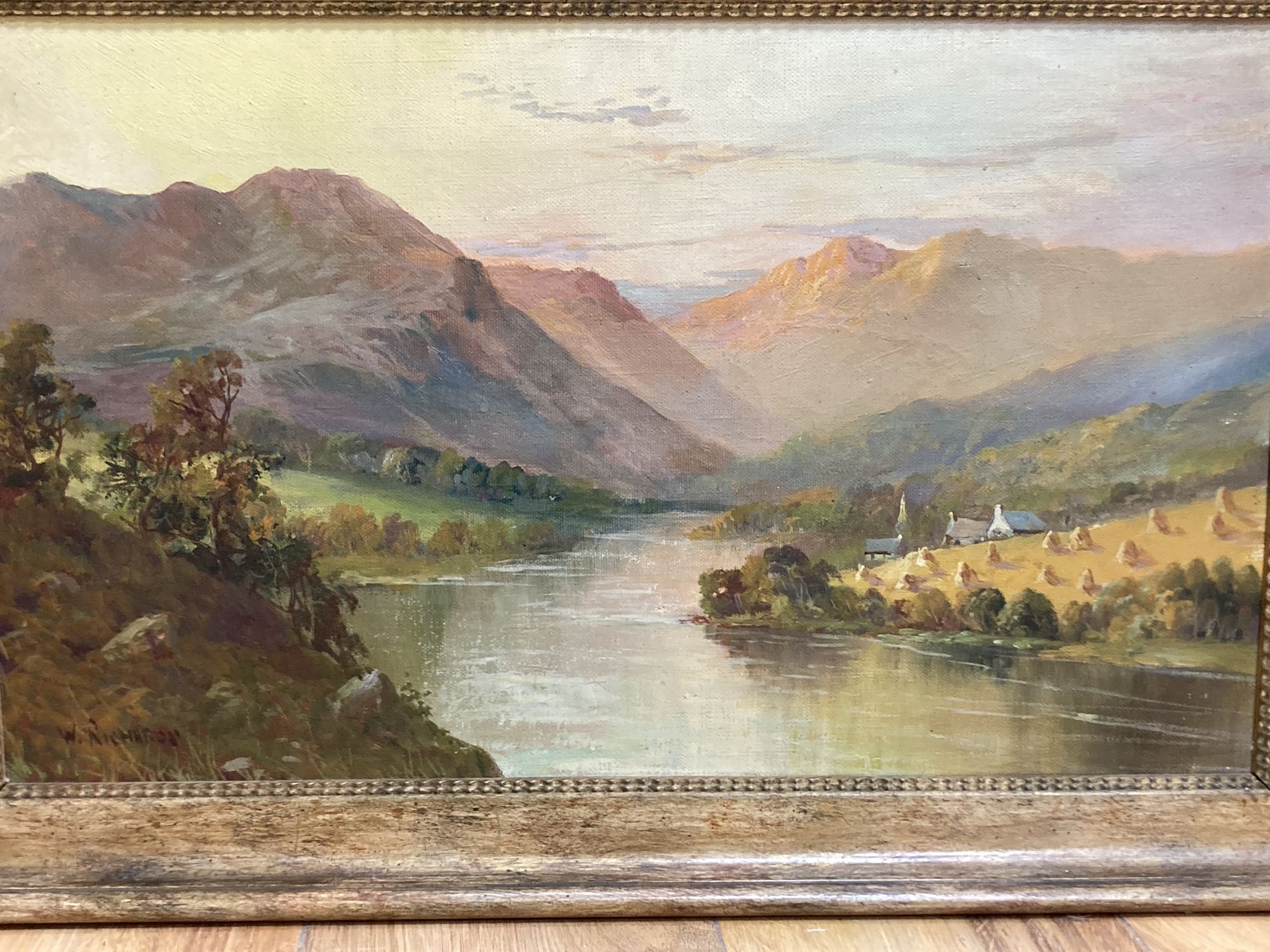 W. Richards (Jamieson), pair of oils on canvas, Aberfeldy and Loch Lomond, signed and inscribed verso, 30 x 50cm